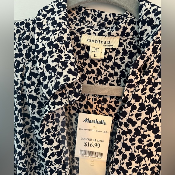 NWT Midi Button Up Dress with Waist Tie • L - Picture 3 of 5